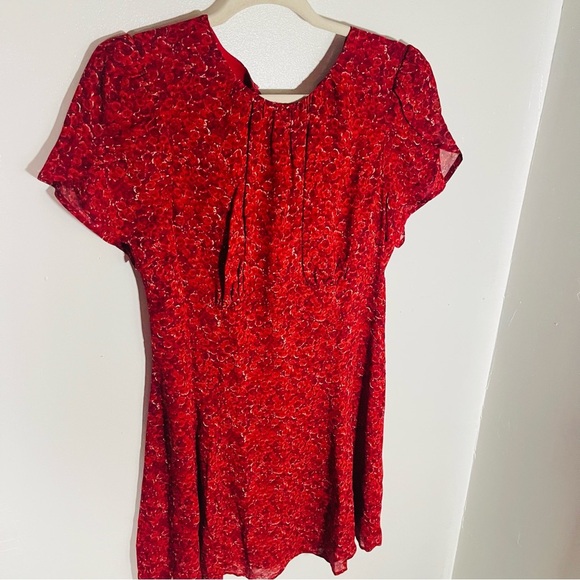 NWT Reformation Lula Mini Dress Red Floral Bohemian Preppy Coastal Party Size 10 - Picture 4 of 11